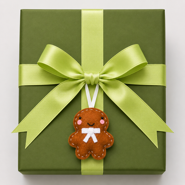 Mini Gingerbread Person Felt Ornament – Handmade Cotton Christmas Tree Decoration