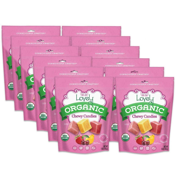 Organic Chewy Candies - Strawberry, Cherry & Lemon Fruit Chews