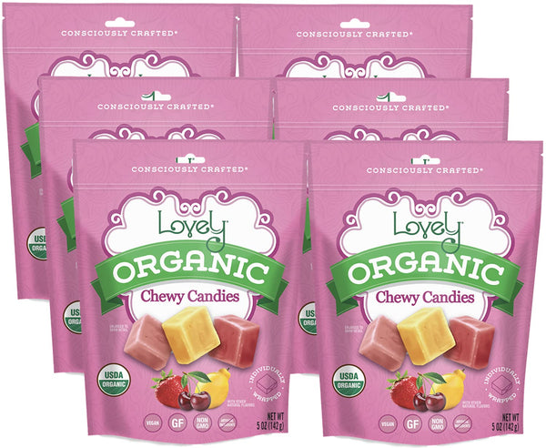 Organic Chewy Candies - Strawberry, Cherry & Lemon Fruit Chews