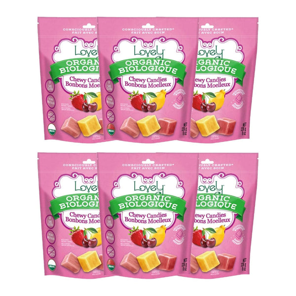 Organic Chewy Candies - Strawberry, Cherry & Lemon Fruit Chews