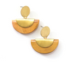 Chord Geometric Wood Stud Earrings in recycled brass by Fair Anita – nickel-free sustainable jewellery