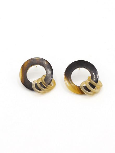 Round Horn Stud Earrings – Upcycled, Nickel-Free | Fair Anita