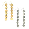 Fair Anita Circle Link Earrings – brass and silver-plated upcycled metal long dangle earrings, both styles shown