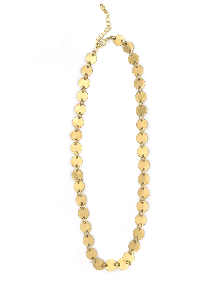 Fair Anita Circle Link Necklace in brass-plated recycled metal