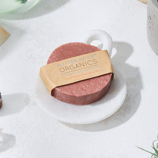 Butter Me Up Organics organic rose clay facial soap bar for gentle daily cleansing