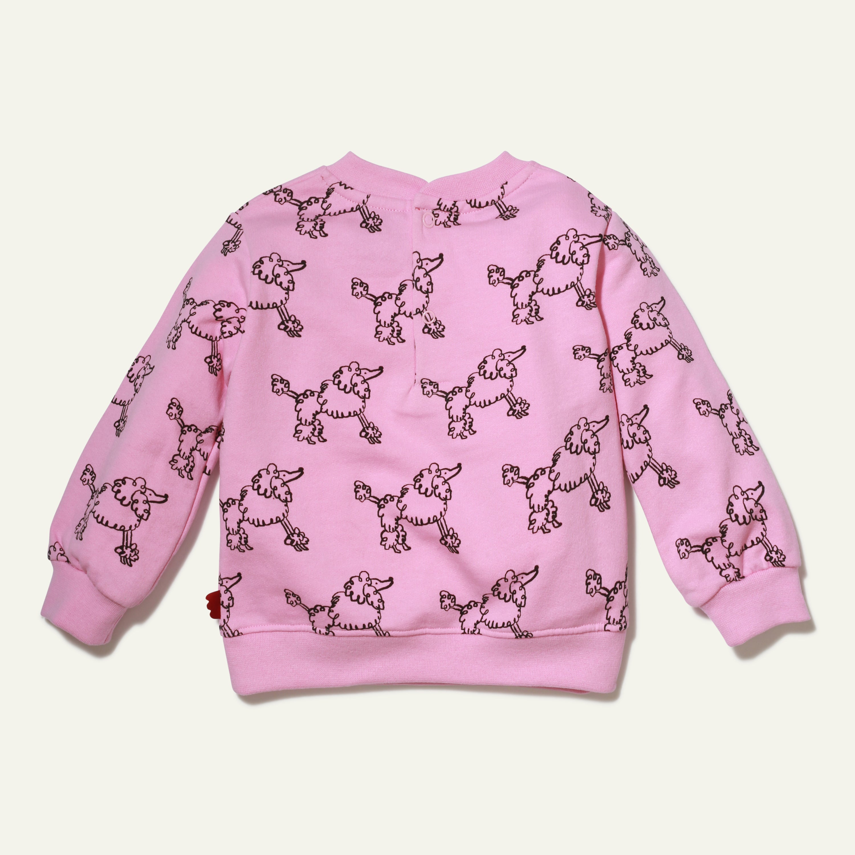 Mon Coeur Coco Baby Sweatshirt – back view showing snap button fastening