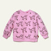 Mon Coeur Coco Baby Sweatshirt in recycled cotton fleece with pink poodle print – front view