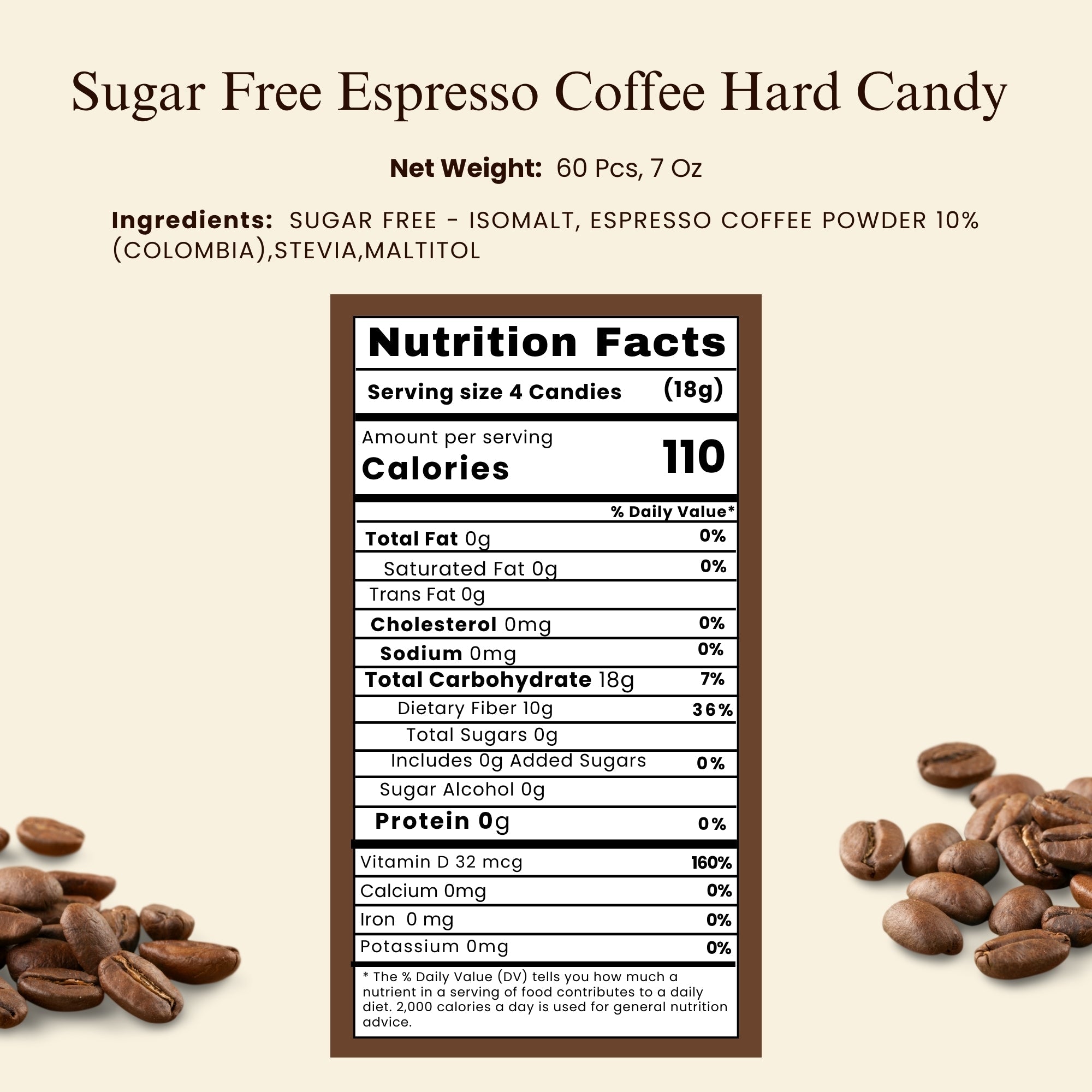 Andy Anand sugar-free coffee candy pieces showcasing authentic Italian espresso flavor