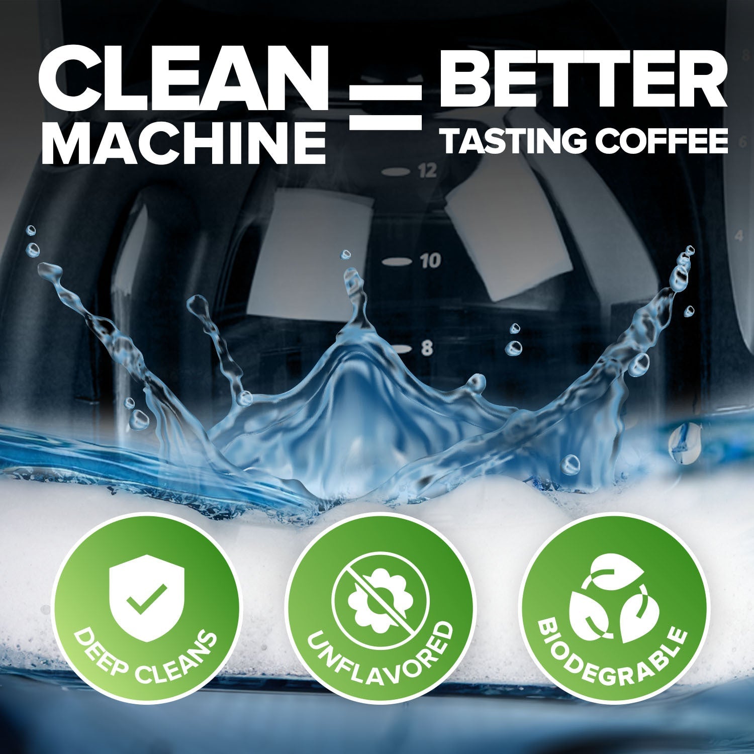 Renuv Coffee Maker Cleaner & Descaler Tablets – 12 Uses