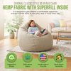 Organic hemp bean bag chair for adults in natural canvas fabric — Clozist