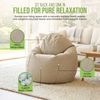 Adult-sized hemp canvas bean bag lounger with classic 6-panel design — Made in USA