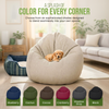 Close-up of organic hemp bean bag chair filling and fabric detail — Bean Products