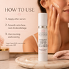 Lightweight copper peptide moisturizer texture being applied to glowing, firm skin