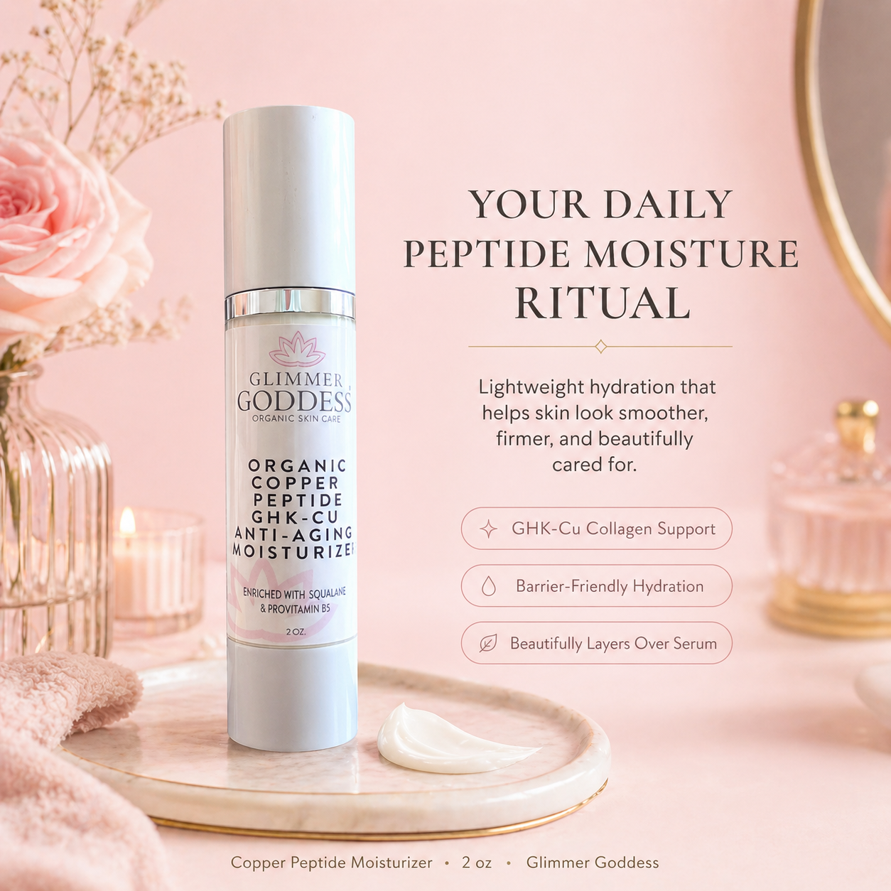 Organic Copper Peptide Moisturizer – GHK-Cu Firming & Smoothing Cream