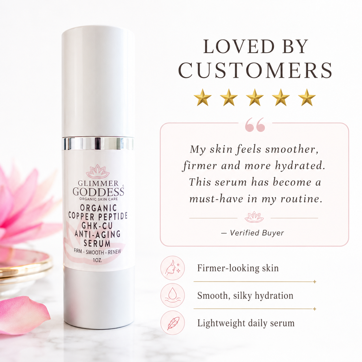 Organic Copper Peptide Serum – GHK-Cu, Argireline® & Matrixyl 3000