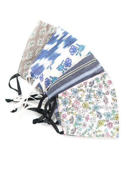 Fair Trade Adjustable Cotton Face Masks – 5 Pack | Reusable & Washable
