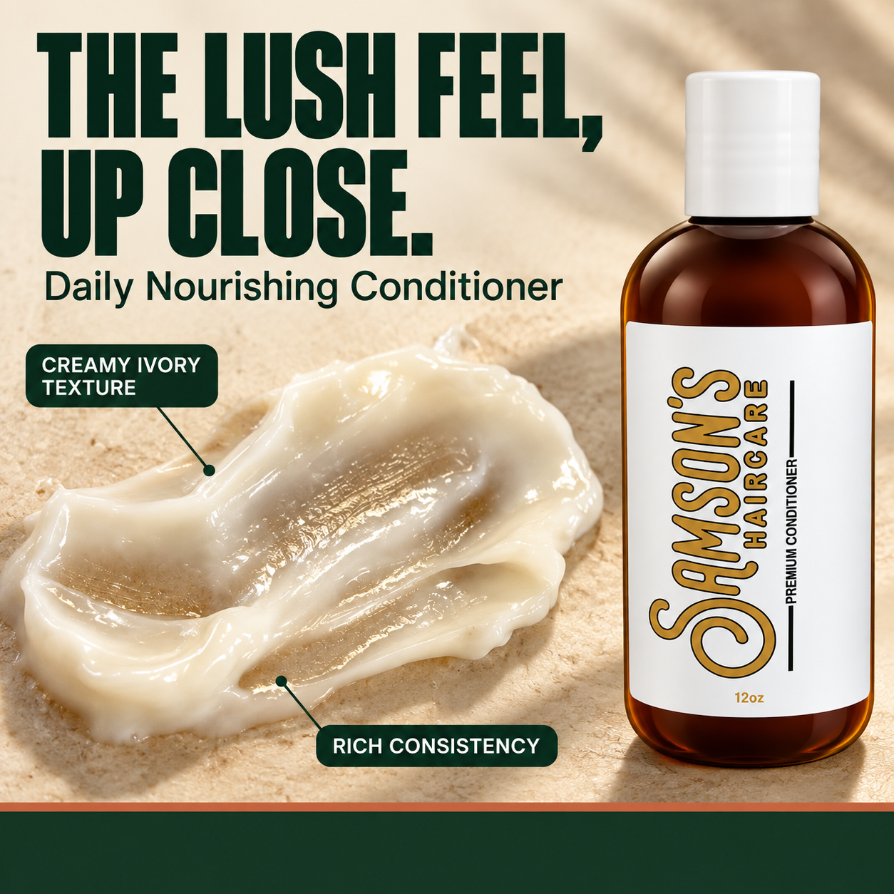 Samson's Daily Nourishing Conditioner – Shea Butter & Avocado Oil, 12 oz