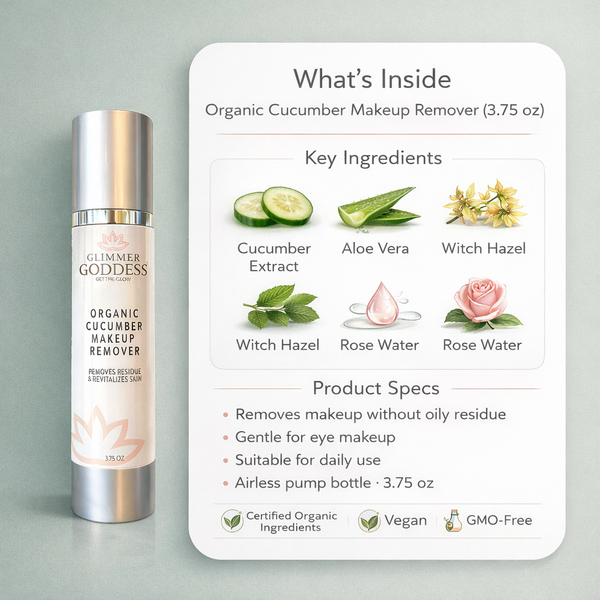 Organic Cucumber Makeup Remover - Remove Makeup with No Oily Residue
