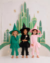 Green Witch Halloween Costume with witch hat, half skirt and cotton pajamas