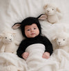 Black Sheep Costume shown in baby, toddler, kids, and adult sizes