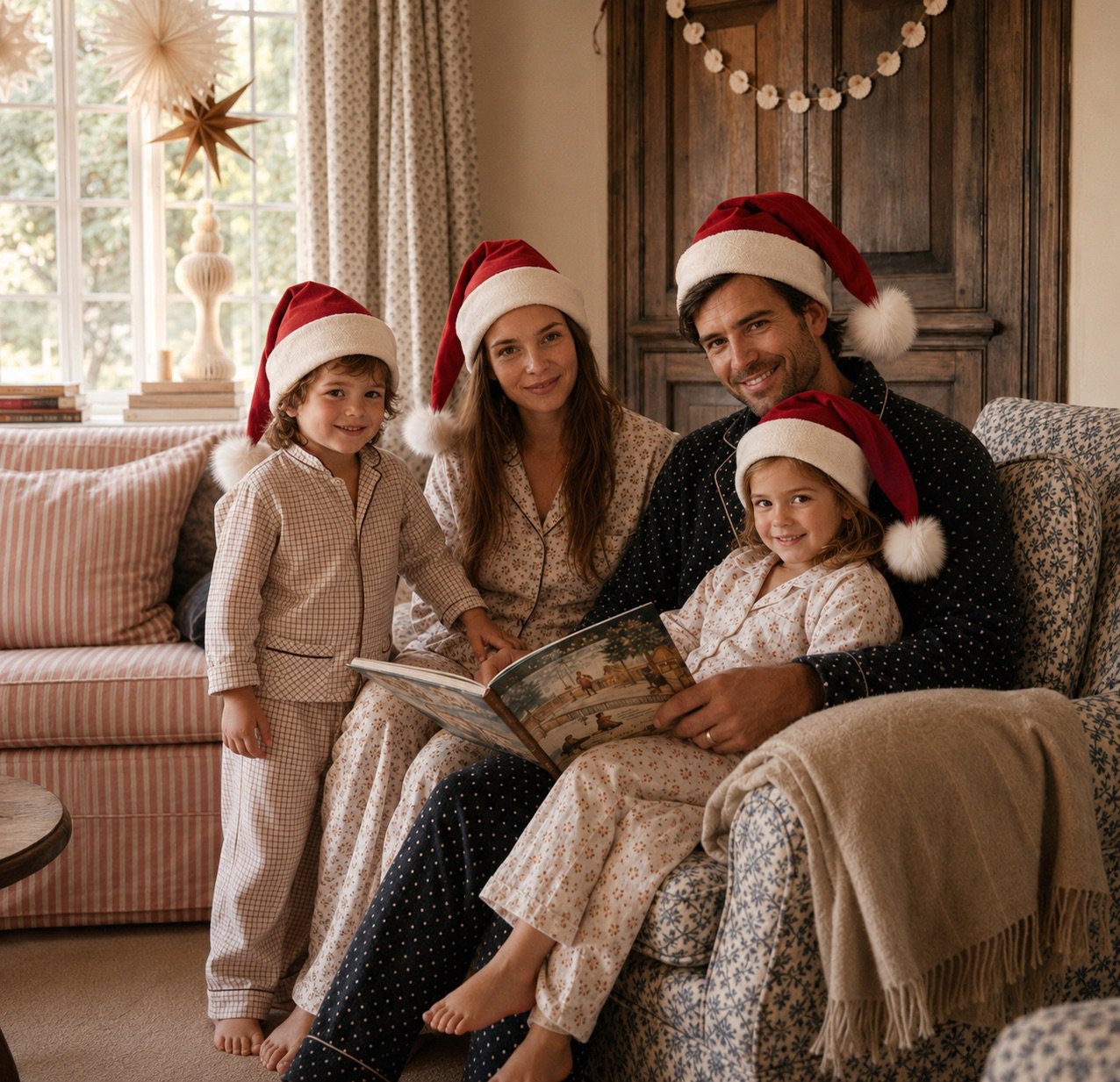 No Plastic Family Santa Hat – Organic Cotton, Hemp & Upcycled Fur