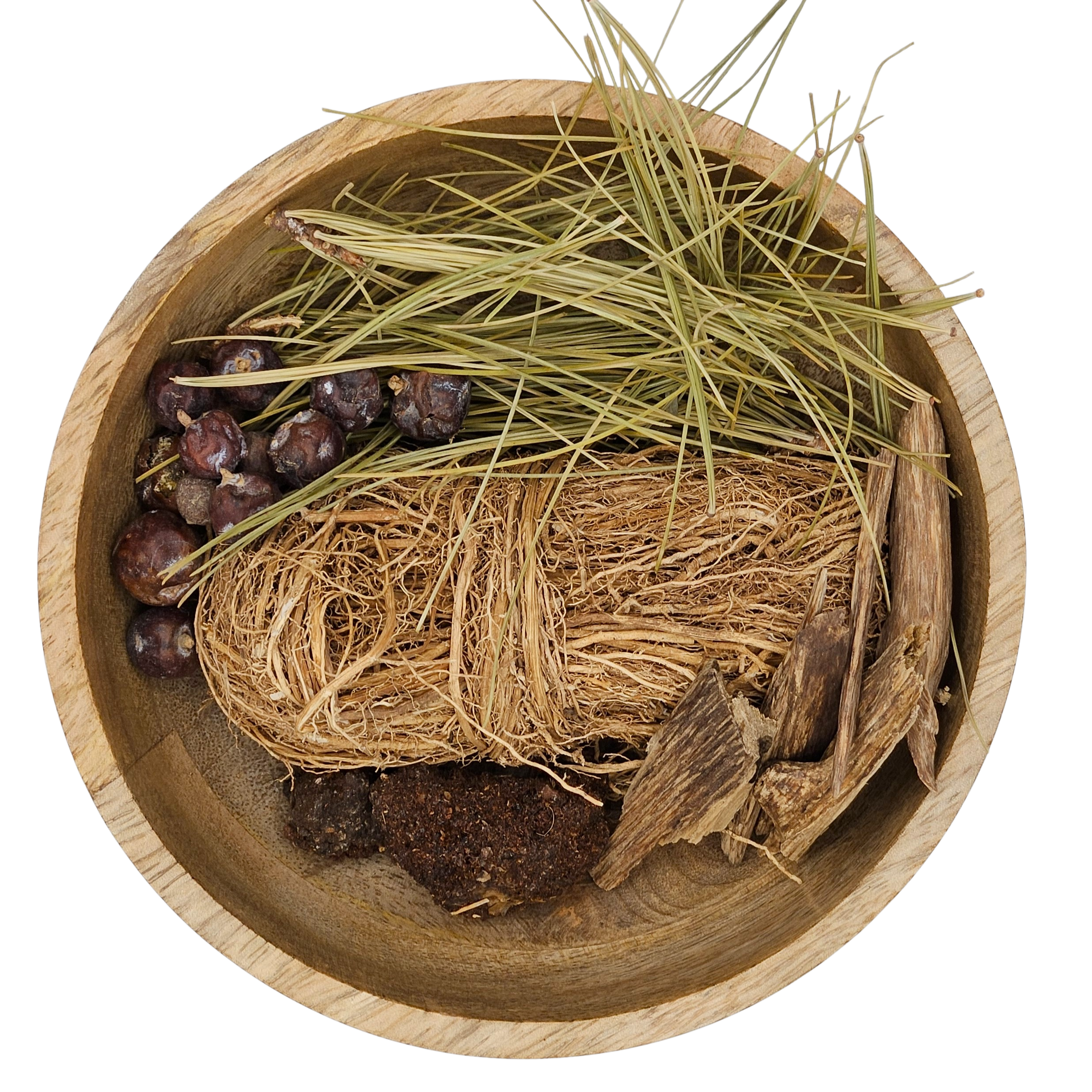 Ingredient label on Dark Forest incense sticks kraft box showing 100% plant-based contents