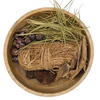 Ingredient label on Dark Forest incense sticks kraft box showing 100% plant-based contents