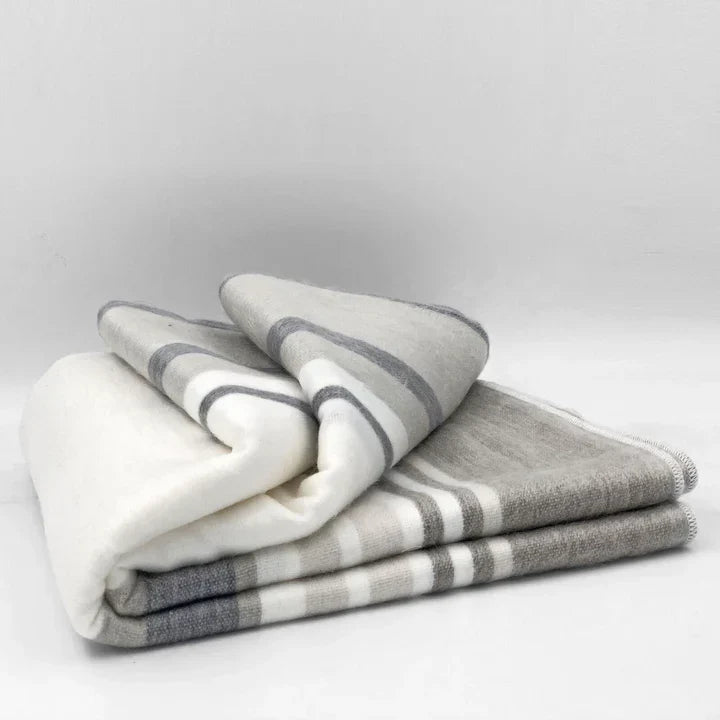 Striped Alpaca Bed Blanket – Soft, Warm & Lightweight | Purely Alpaca