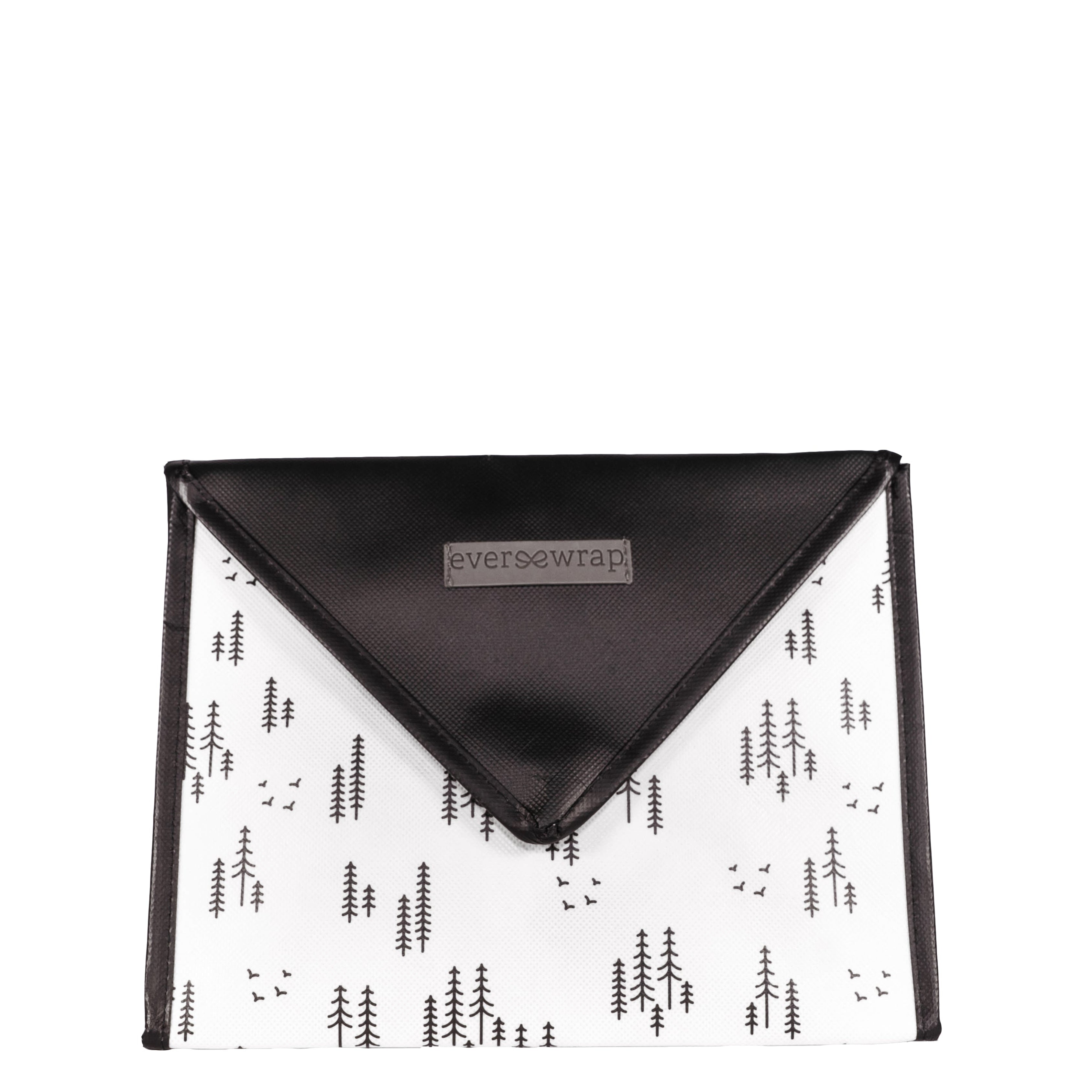 EverEnvelope small black and white reusable gift bag with magnetic closure, closed and ready to gift