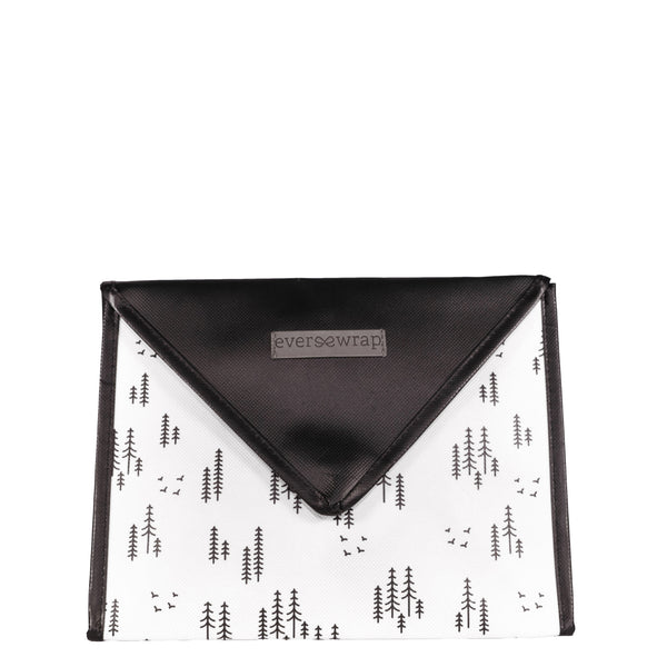 EverEnvelope small black and white reusable gift bag with magnetic closure, closed and ready to gift
