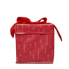 Small red and white collapsible gift box with red satin ribbon tied in a bow, by EverWrap EverBox