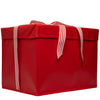 Red reusable gift box open and ready to fill with a large present, by EverWrap