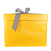 EverBox extra large yellow collapsible gift box with white grosgrain ribbon tied in a bow