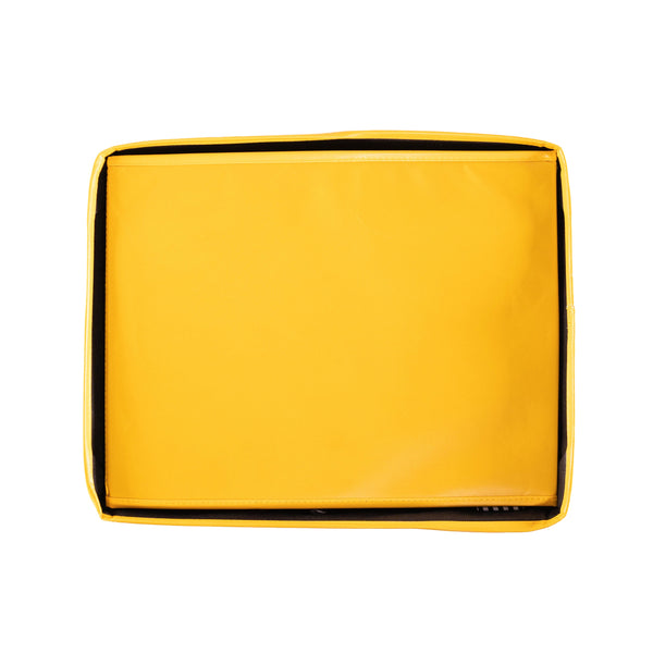 Extra large yellow EverBox gift box styled with a wrapped present inside on a clean background
