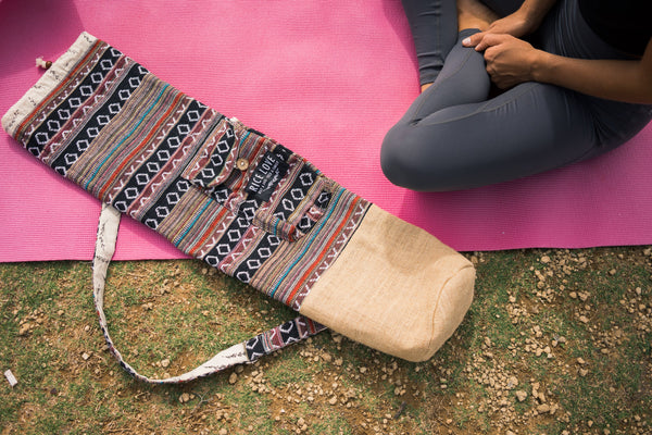 Yoga Mat Bag Mumbai - Upcycled Jute Rice Bag Carrier