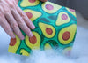 Beeswax Food Wrap in Avocado Print covering food in the kitchen