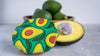 Close-up of the Avocado print on the Meli Wraps beeswax wrap bulk roll