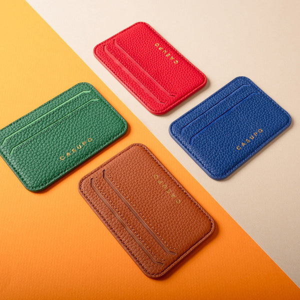 Mag Safe Leather Wallet with RFID - Red