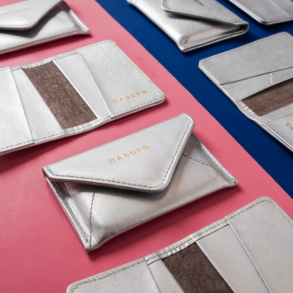 Mini Envelope Wallet With RFID protection - Silver
