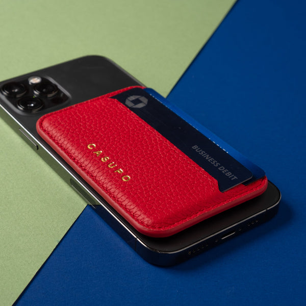 Mag Safe Leather Wallet with RFID - Red