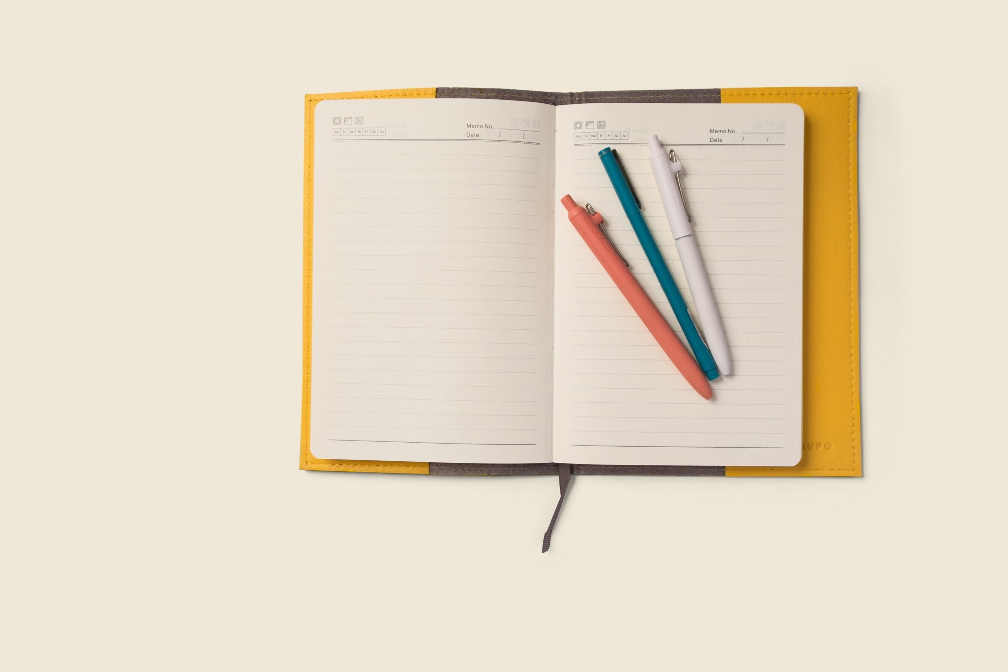 Refillable A5 Leather Notebook Cover – Yellow