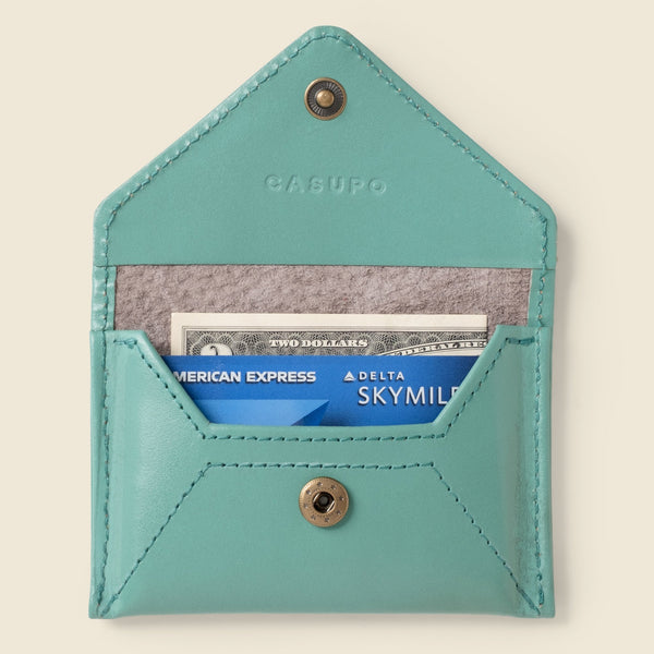 Mini Envelope Wallet With RFID protection - Mint