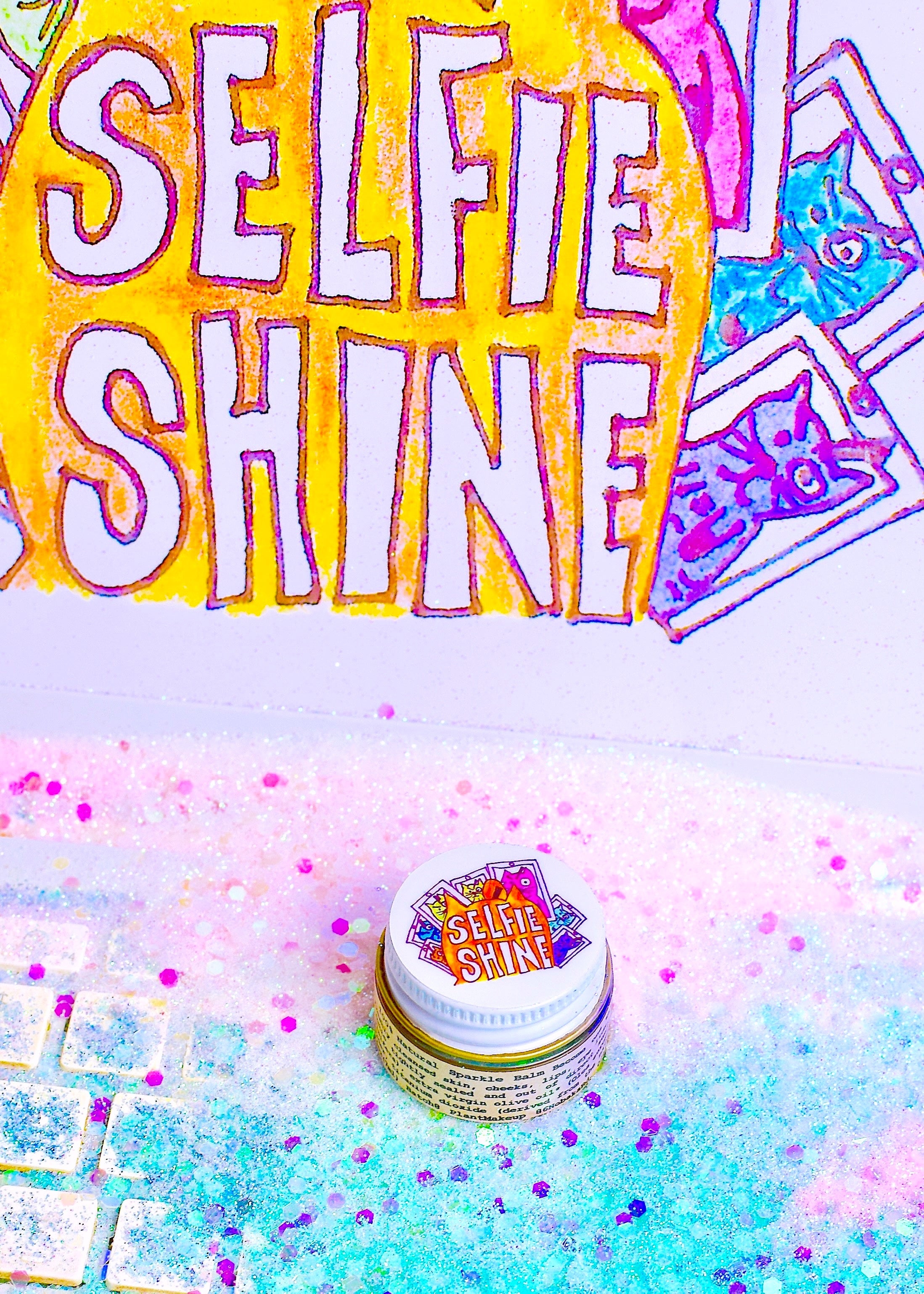 Close-up of Selfie Shine plant makeup balm texture