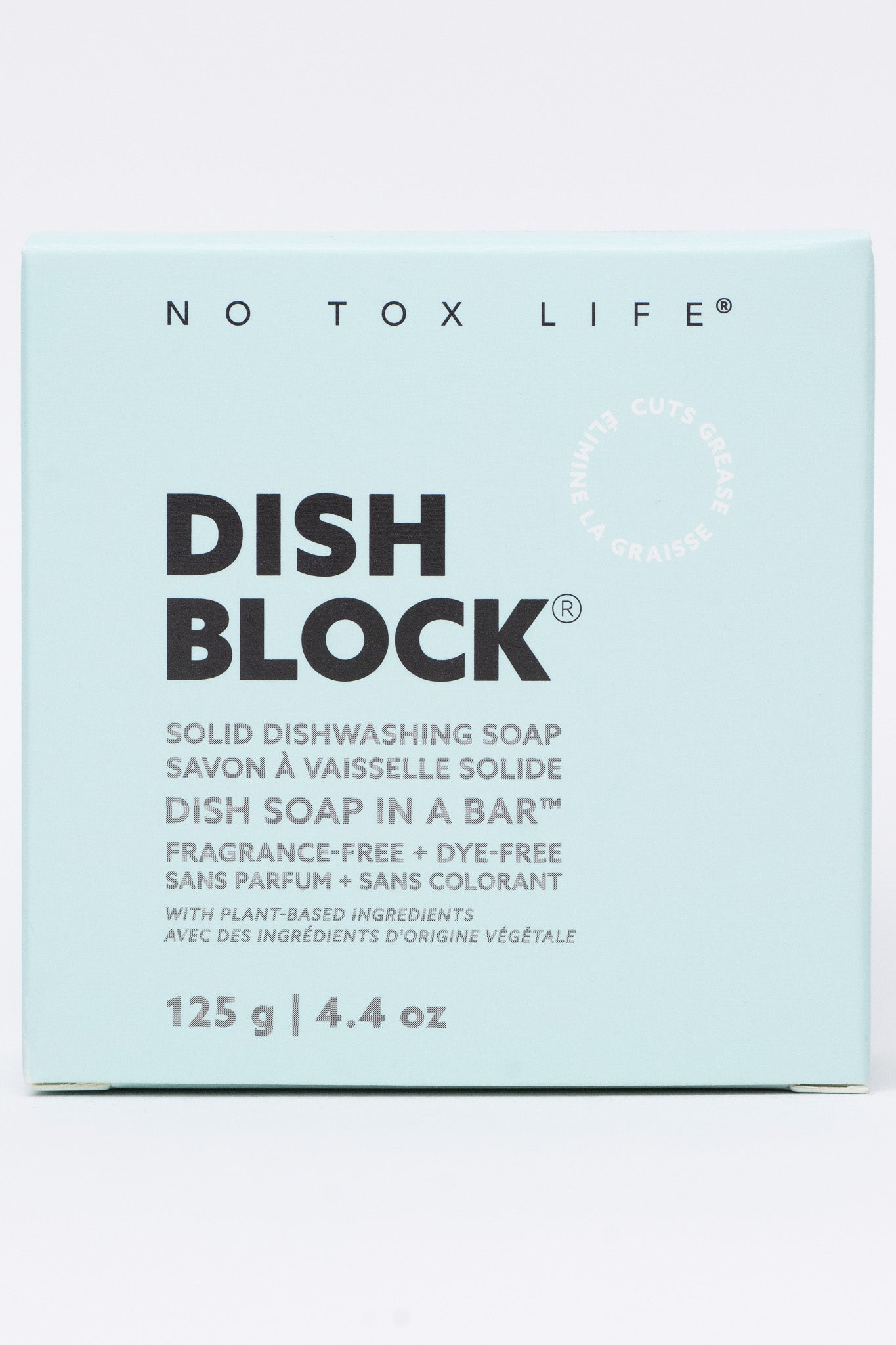 No Tox Life® DISH BLOCK® – Fragrance-Free Solid Dish Soap (4.4 oz)