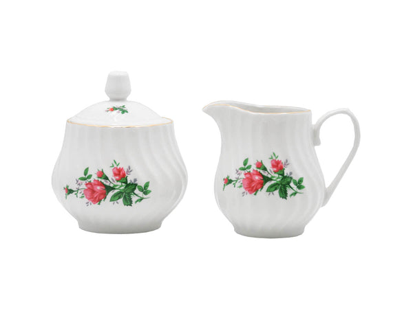 Limited Edition: Vintage Bloom Sugar & Creamer Set - Sustainable Elegance for Your Tea Time