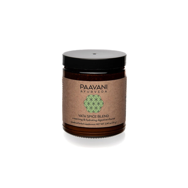 Jar of Paavani Ayurveda Vata Spice Blend on a white background