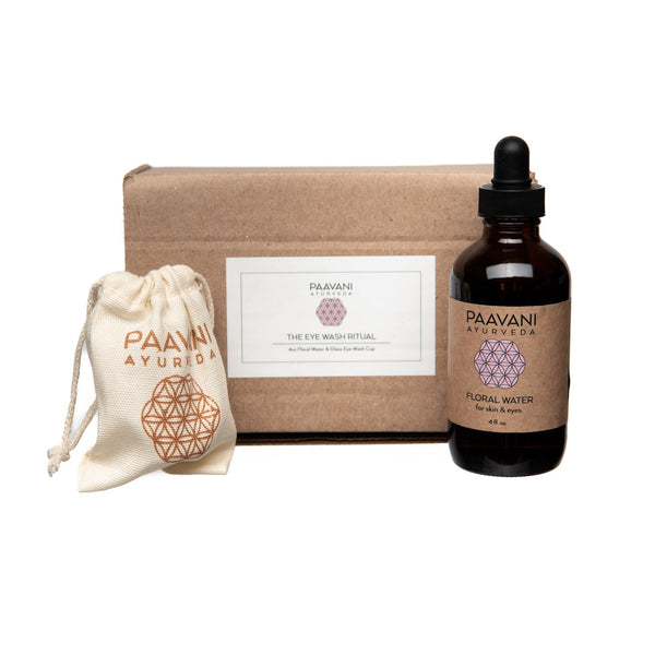 PAAVANI Ayurveda product set including a bottle, pouch, and box on a white background