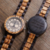 Handcrafted Tree of Life wooden watch with custom engraving on the back, made to order