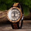Personalized Tree of Life wooden watch with Yggdrasil and runic circle engraving, handmade in the USA by Vikingenes