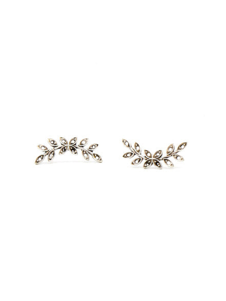 Dainty Branches Silver Leaf Stud Earrings – Fair Anita